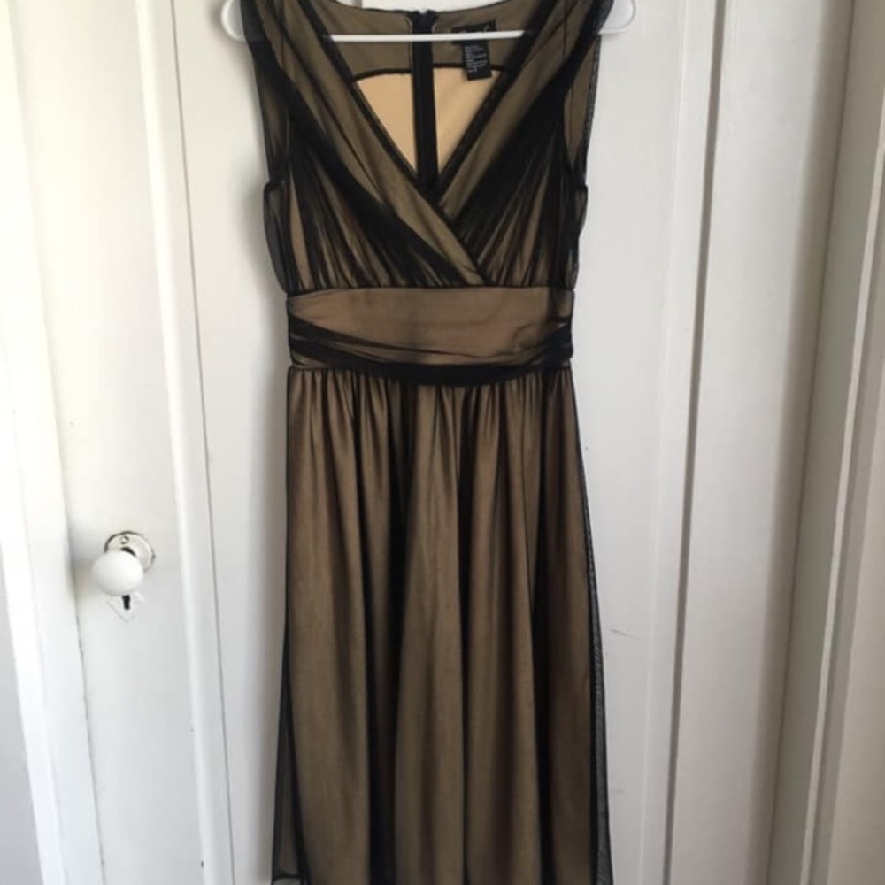 Gold underlay formal cocktail dress